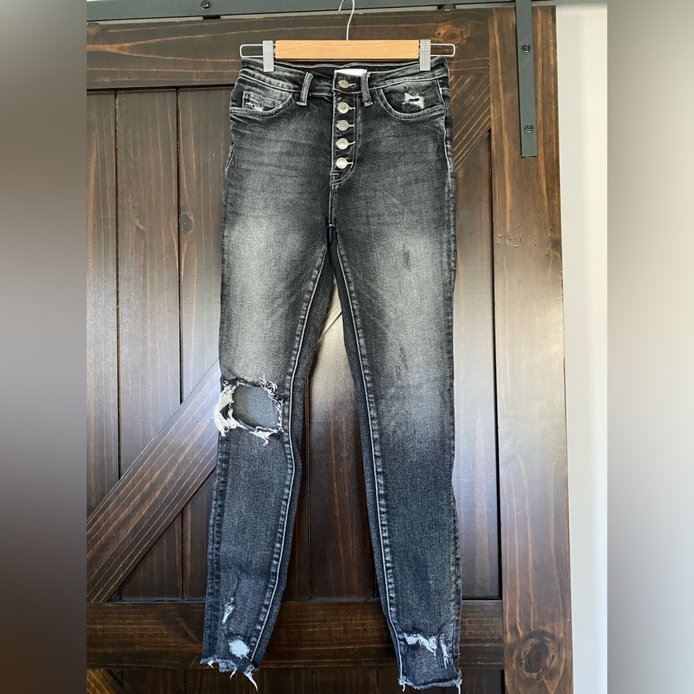 Vervet black distressed jeans